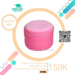 Đôn tròn giá rẻ TPHCM phối màu Hồng phấn - Hồng cánh sen DT006